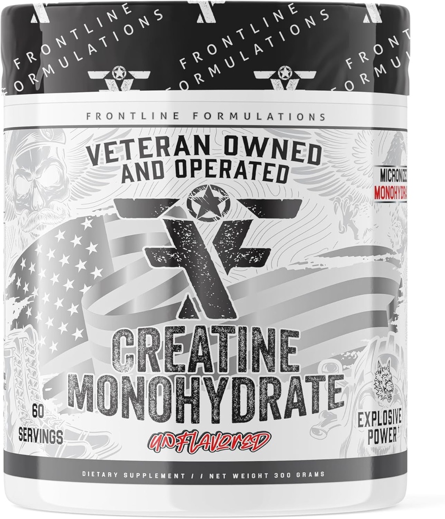 Creatine Monohydrate, Promotes Lean Muscle Growth, Unfeatored, Aids Recovery, Post-Workout Suplemen, Veteren Owned dan beroperasi (60 Hamba, Creatine Monohidrat)