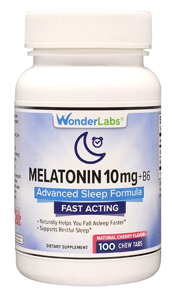 Laboratorium Wonder Disable Melonains 10mg + B6 Dissolve Fast Helling You Fall Asleep Faster, Stay Asleep Longer 100 Count