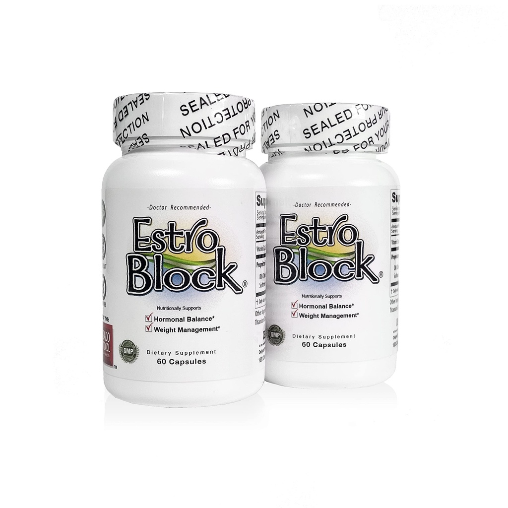 Estroblock - 2 - Pack 120 Capsules Total - DIM & Indole 3 - Carbinol untuk Natural Hormonal Hormonal Balance, Acne - AntiToxic Estrogen Aromatas Inhibitor Blocker.