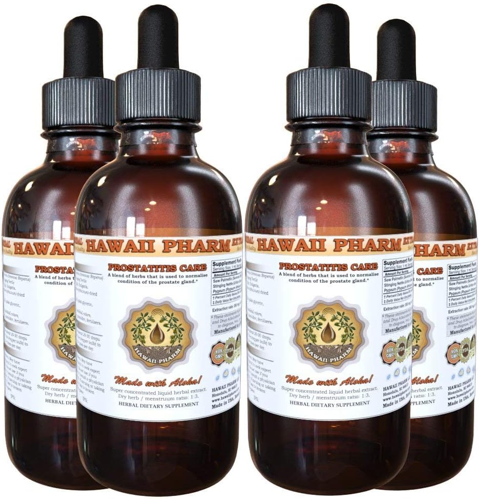 Prostate Suplemen Dieter: Pygeum (Pygeum Africanum) Bark, Saw Palmetto (Serenoa Repens) Berry, Stinging Nettle (Urtica Dioica) Leaf Tincture (Alcohol- berbasis Cair Extract) 4x4 oz
