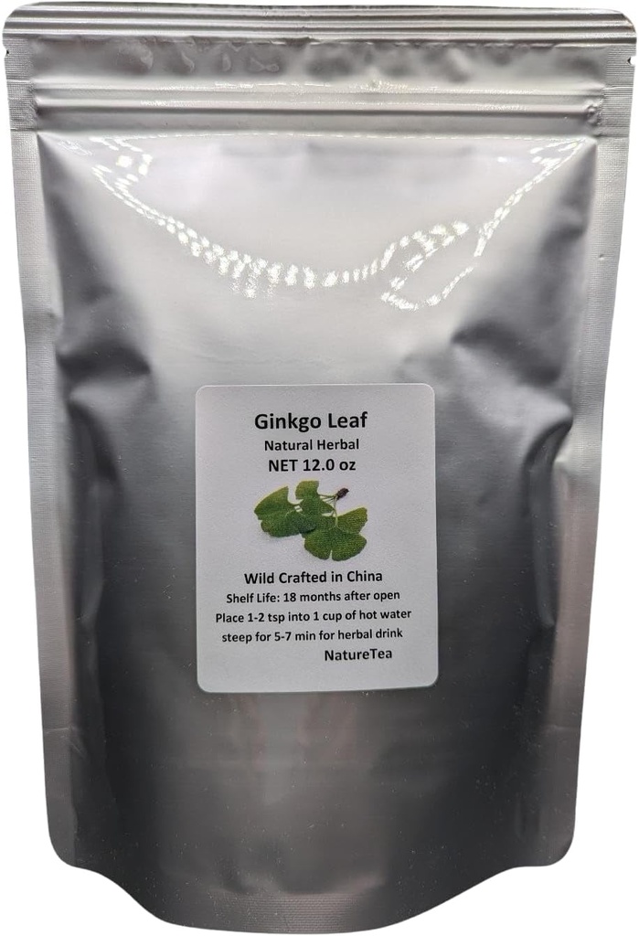 Ginkgo Leaf - Premium Ginkgo Biloba Loose 100% dari Alam (12 oz)