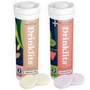 Drinklits Ginger- Lime Electrolite Hydration & Strawberry Imunity Tablet (2) Link Combo Apung 124; Great Taste - Gluten Free - Daily Use 124; 20 Servings (10 Tablet Per Tube)