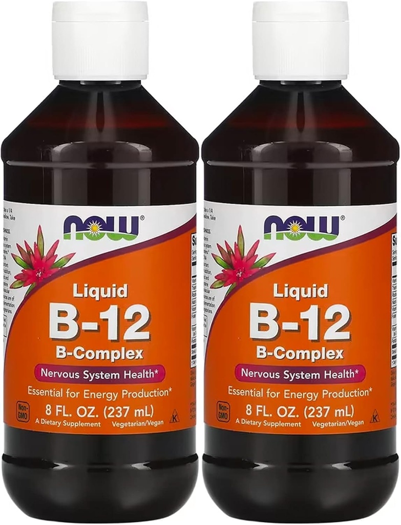 NOW Foods Vitamin B-12 Liquid, 8oz (Paket 2)