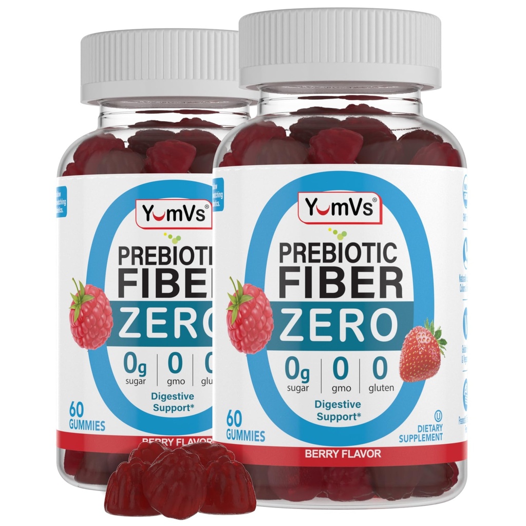 YumVs Sugar Free Prebiotic Fiber Gummies for Dewasa dan Anak-Anak - Berry Flavor