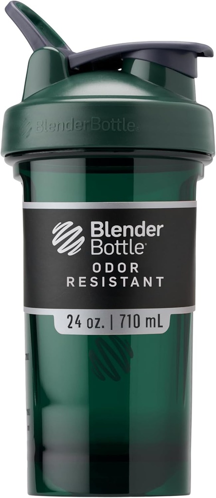 BlenderBottle Shaker Bottle Pro Series Perfect for Protein Shakes and Pre Workout, 24- Ounce, Green