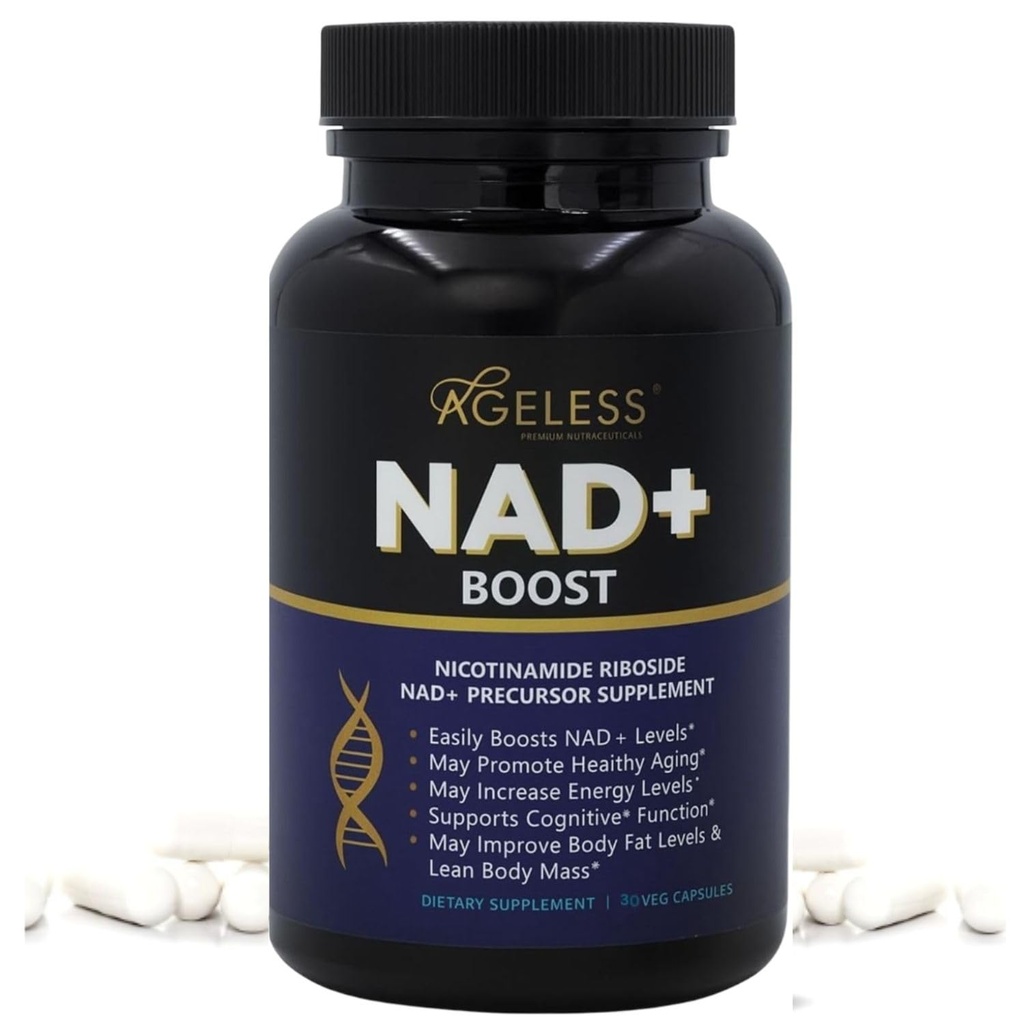 Suplemen NAD tanpa usia untuk Perempuan & Men 124; Kemurnian Tinggi 300mg Nicolingamide Riboide Chloride 124; NMN Suplemen Anti- Aging 124; Dukungan Energi, Fokus, Tubuh Lemak dan Kognitive Fungsi 30 Menghitung