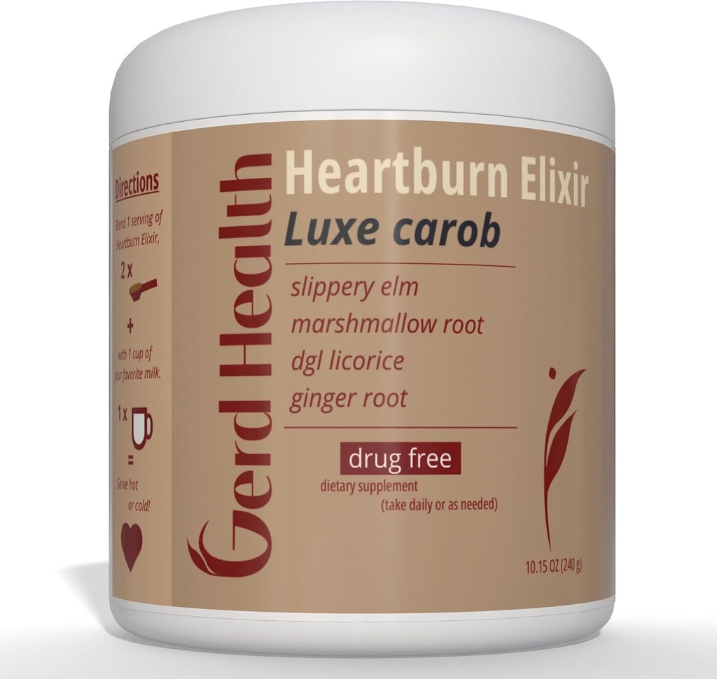 Heartburn Elixir: Herbal Powder Made with Marshmallow Root, Slippery Elm Bark & DGL Licorice