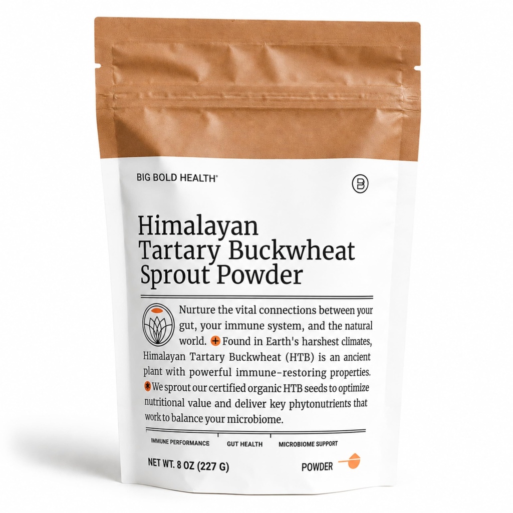 BiG BOLD HEADTH HILLAYN Tartary Buckwheat Sprout Powder - Imune Dukung Superfood dengan 200x More Polyphenols, Prebiotic Fiber, Non-GMO, Gluten- Free, Grain- Free, Vegetarian, 30 Servis