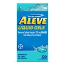 Aleve Liquid Capsules, Naproxen Sodium Capsules 220 mg (NSAID), Reliever / Fever Reducer, Fast Pain Relief, 120 Count