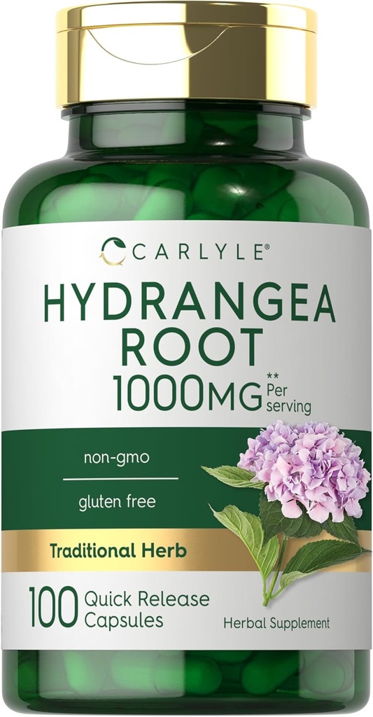 Carlyle Hydrangea Root Capsules 124; 1.000mg 124; 100 Count 124; Non- GMO, Gluten Free Extract
