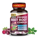 VEGATOT Beet Root * USA Made and Tested * konsentrasi dengan Ginseng Maca Root Ashwagandha - Energy Stamina Immune Dukungan (150 Count (Paket 1))
