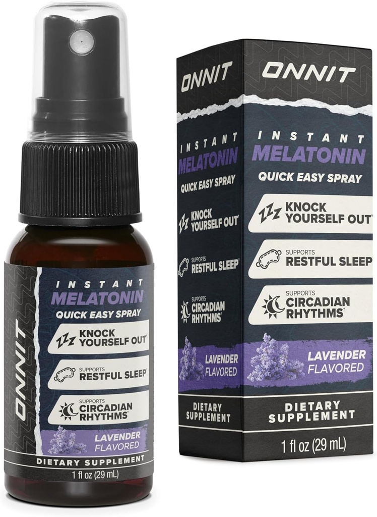 ONNIT Melonaciin Cair Support Spray, IGEN ™ NON-GMO Tested, Lavender Flavor, Sleep Dukung untuk Dewasa, 3mg Melonalin per Spray, 1 fllo oz