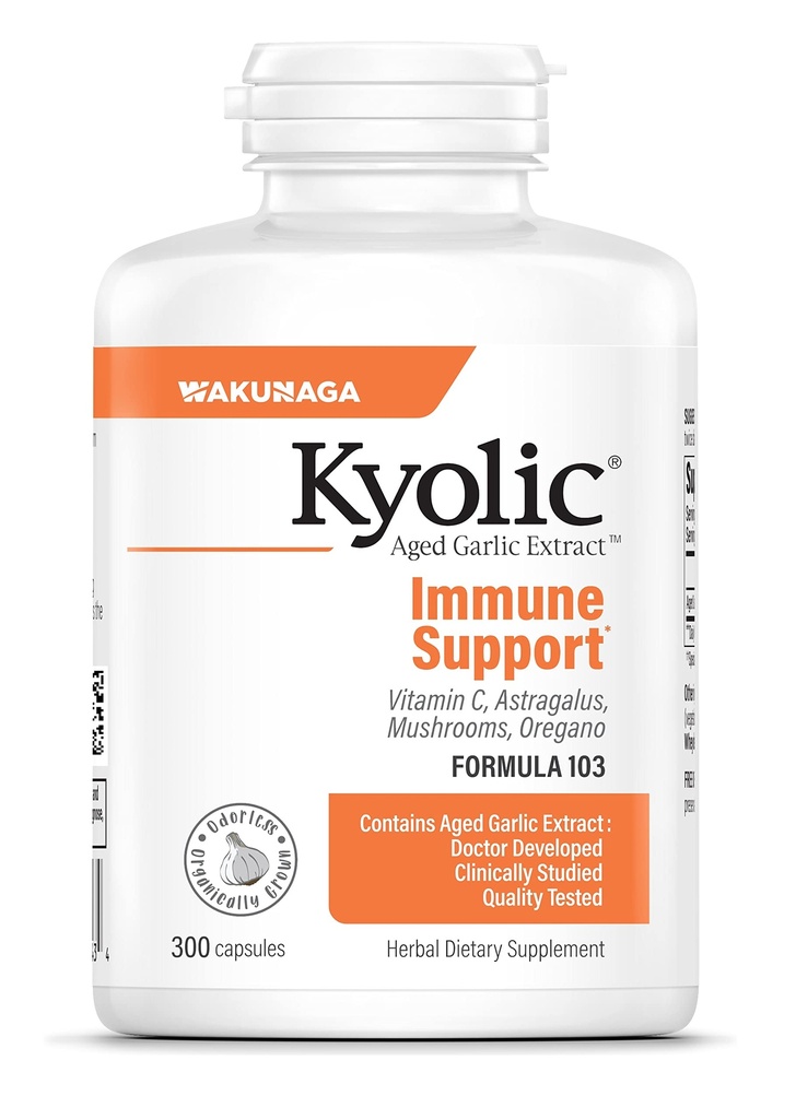 Kyolic Aged Bawang putih Ekstrak Formula 103, Dukungan Imune