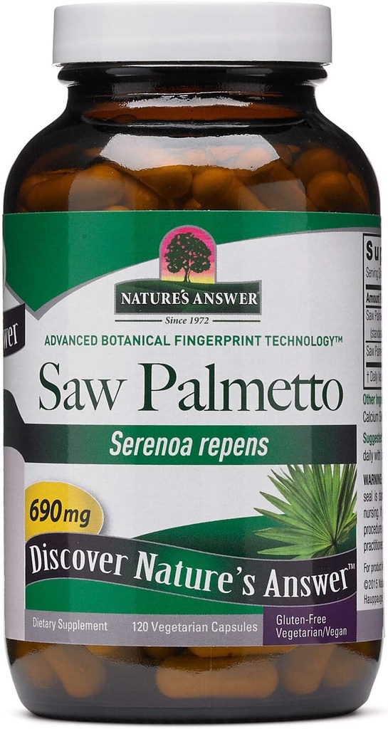 Nature 's Response Saw Palmetto Prostate 690mg 120- Capsules Suplemen 124; Prostate Support 124; Natural Urinary Tract Dupont 124; Promotes Growth Hair 124; One Count