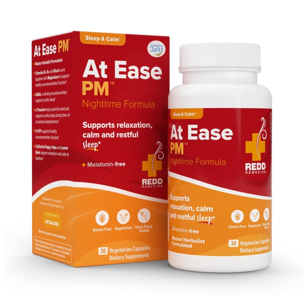 Redd Remedies, di Ease PM, Natural Sleep Aid, Supports Relaxation, 30 Vegetarian Capsules