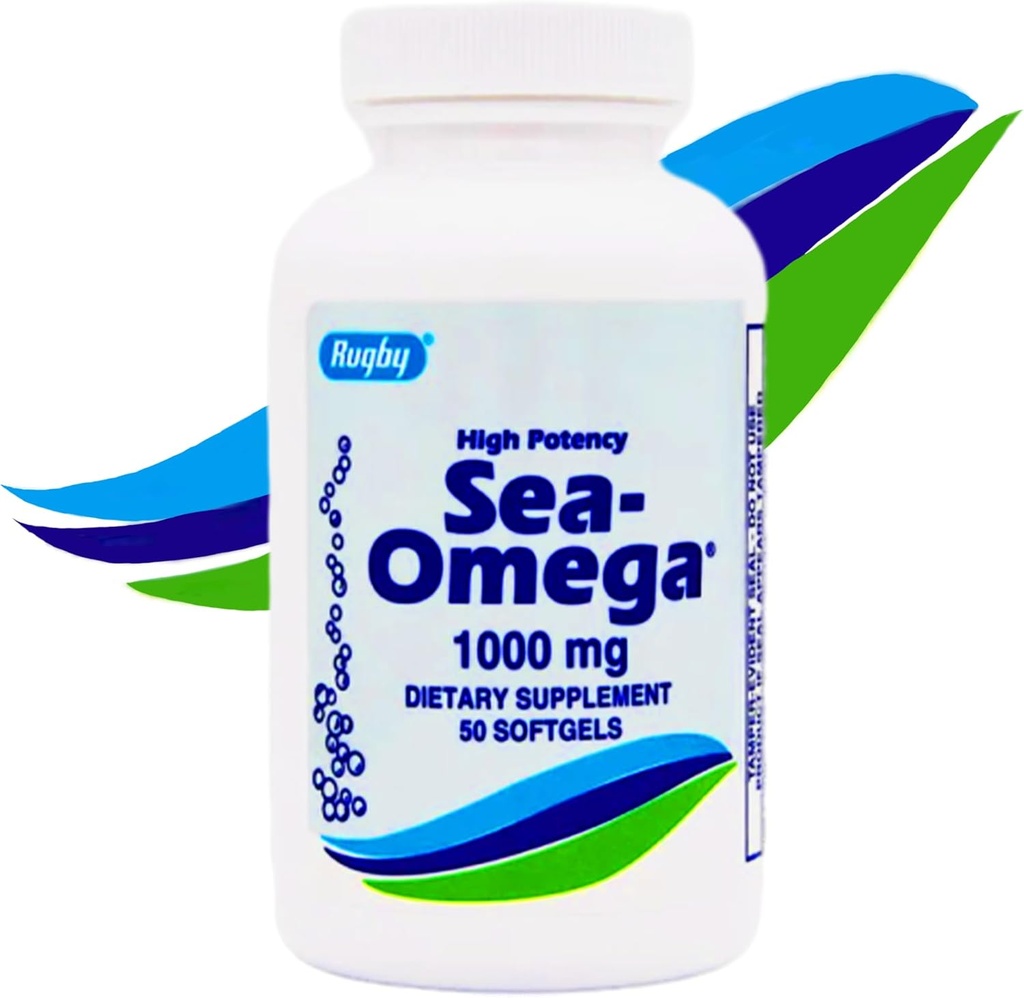 1000mg Natural Hiccusless Fish Oil Konsentrat oleh Rugby Sea Omega 3 Dibuat di Amerika Serikat untuk Pria / Perempuan, 50 Rapid Lepaskan Softgels, EPA 300mg, DHA 200mg, Acida Gendut untuk Otak / Mata / Hati / Rambut / Skin Kesehatan