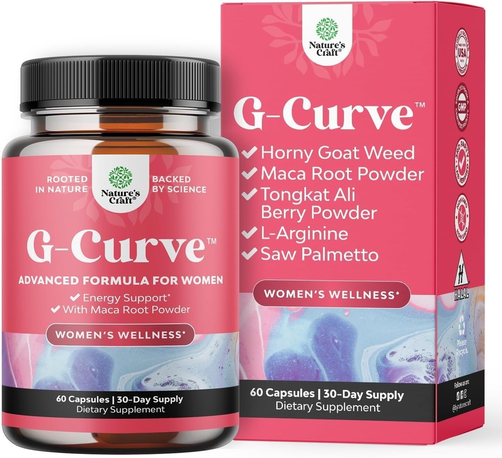 Natures Craft G-Curve Butt and Breast Enhancement Pills - Herbal Enhancer May Dukung Kurves Tubuh dengan Saw Palmetto Extract Horny Goat Weed for Women * Hasil Vary 60 Count