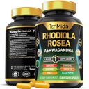 Rhodiola Rosea Suplemen - 8in1 Formula - Combine dengan Ashwagandha, Turmeriic, Berberine, Maca, Chamomile, Green Tea, dan Black Pepper - Nutrient Rich - 150 Vegan Capsules