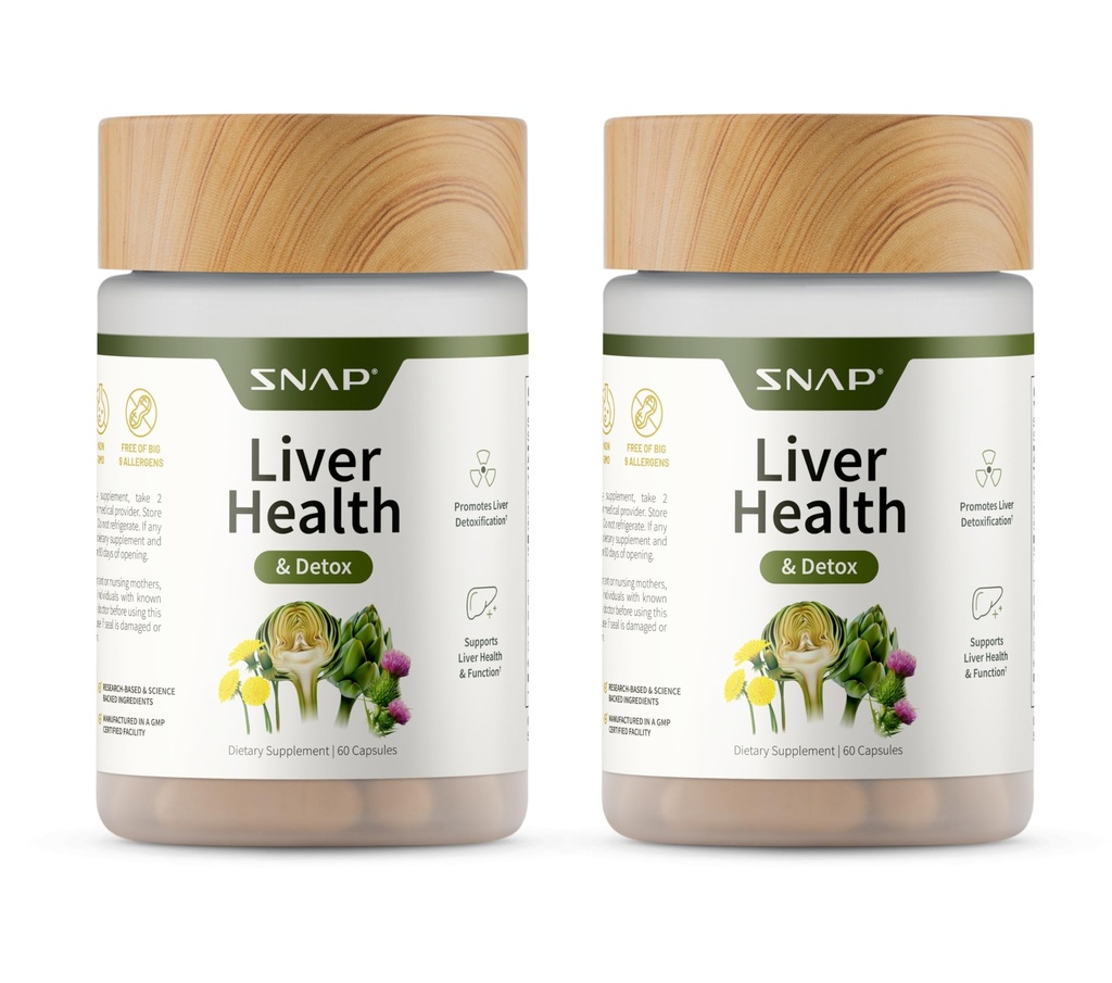 Suplemen Saraf & Detox Suplemen - Dukungan Alam bagi Kesehatan Hati dan Digestif, 60 Kapsul Vegetarian (2- Pack)