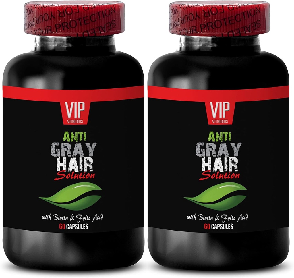 Towder Biotin murni - Solusi Rambut Abu-abu - Anti rumus rambut abu-abu, pil rambut abu-abu, larutan rambut abu-abu, suplemen rambut abu-abu untuk membalikkan, rambut abu-abu terbalik - 2B 120 Caps