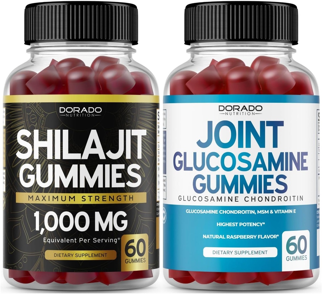 DORADO NUTRITISI Shilajit Gummies for Men & Women (60 Gummies) dan Glucosamine Chondroitin (60 Count)