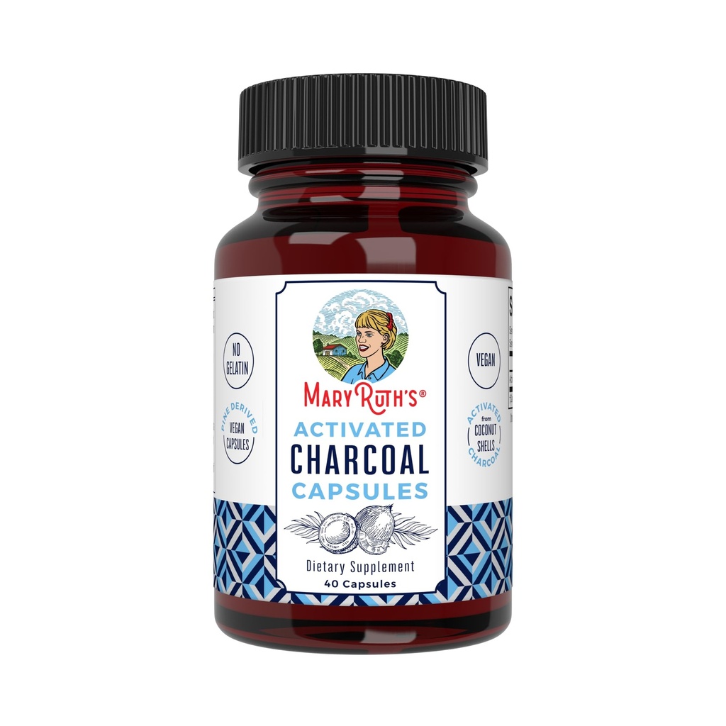 MaryRuth Organics Activated Charcoal Capsules 12.4; Substance Adsorpsi 126; Berasal dari Coconut Shells 124; Vegan Capsules dari Pine Trees 124; Non-GMO 124; Gluten Free Selle 124; 40 Count