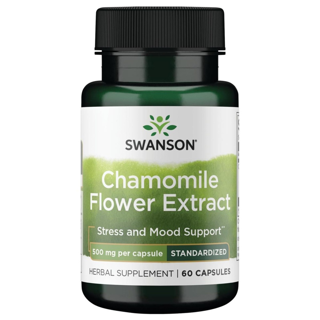 Swanson Chamomile Flower Extract 500 Miligram Standardied menjadi 1,2% Apigenin 6 mg per Capsule 60 Capsules