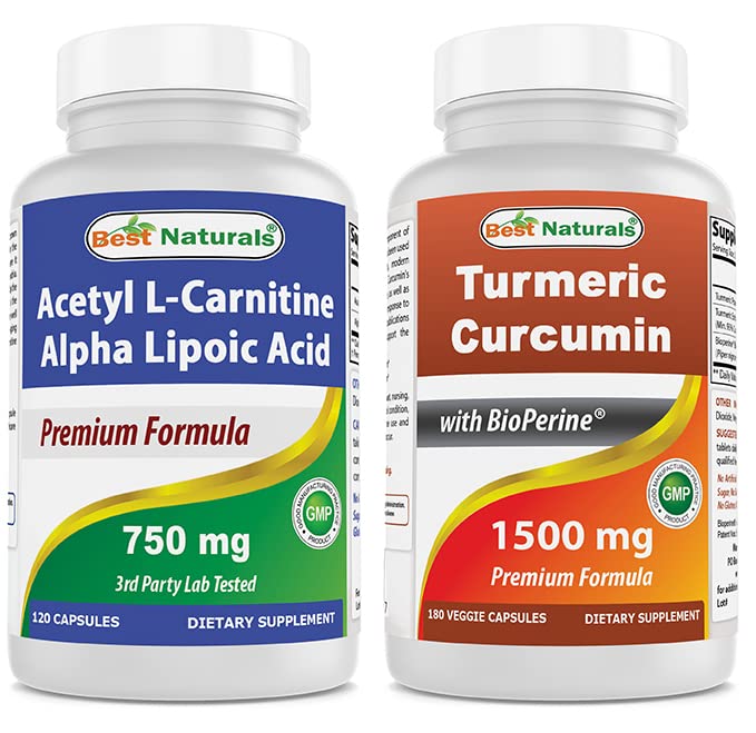 Acetyl L- Carnitine dan Alpha Lipoic Acid 750 mg & Turmeric Curcumin 1500mg / Serving dengan Bioperin