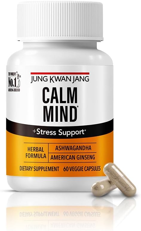 JUNG KWAN JANG Calm Formula dengan Ashwagandha 300mg, American Ginseng 428mg dan L theanine 204mg Suplemen - 60 Capsule for Men and Women