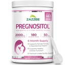 Zazzee PRESITOL Powder, 6 Bulan Suply, Myo- Inositol dan D-Chiro-Inositol 40: 1 Fertility Blend, Free Scoop untuk Exact Dosage, Premium Balanced Formula, 183 Servings, Vegan, All-Natural and None-GMO