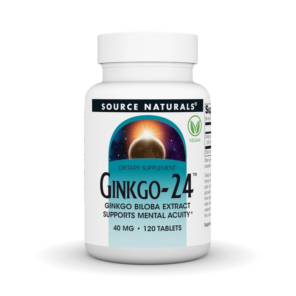 Sumber Ginkgo -24 - Ginkgo Biloba Ekstrak Mental Acuity * - 40 mg, 120 Tablet