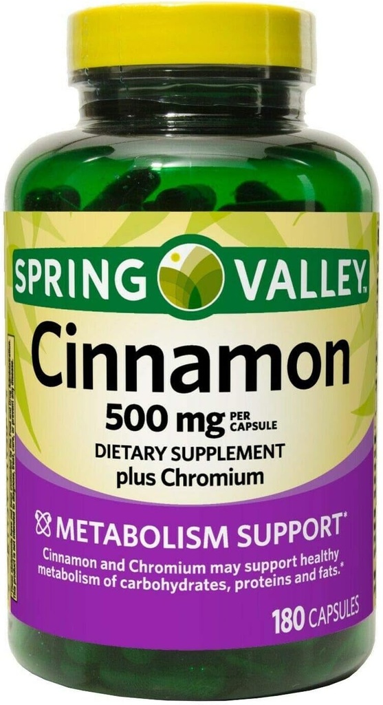 Dukungan Metabolisme Spring Valley Cinnamon 500mg