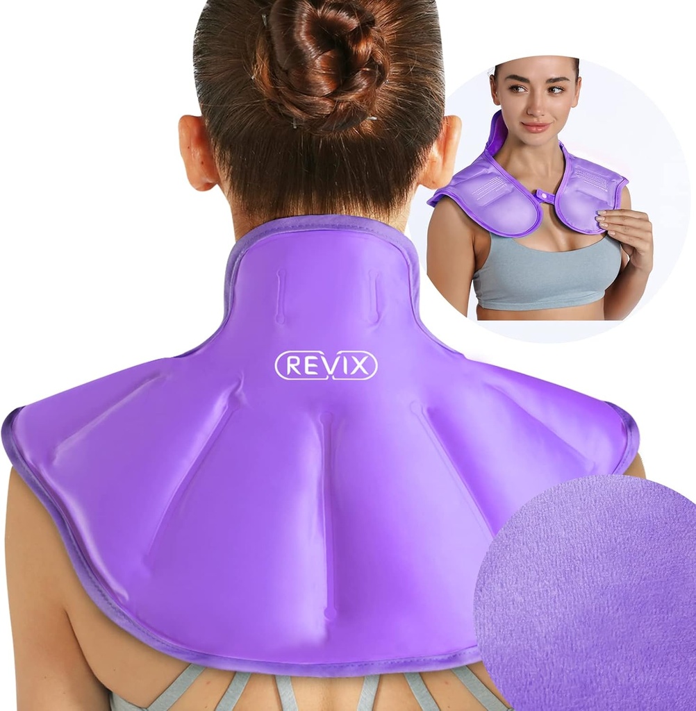 Kemasan Es Bahu REVIX Dapat dipakai kembali Besar Neck Baht Ice Kembangkan untuk Upper Back Tiredness, Sootta Discomfort dan Fatigue, Purple