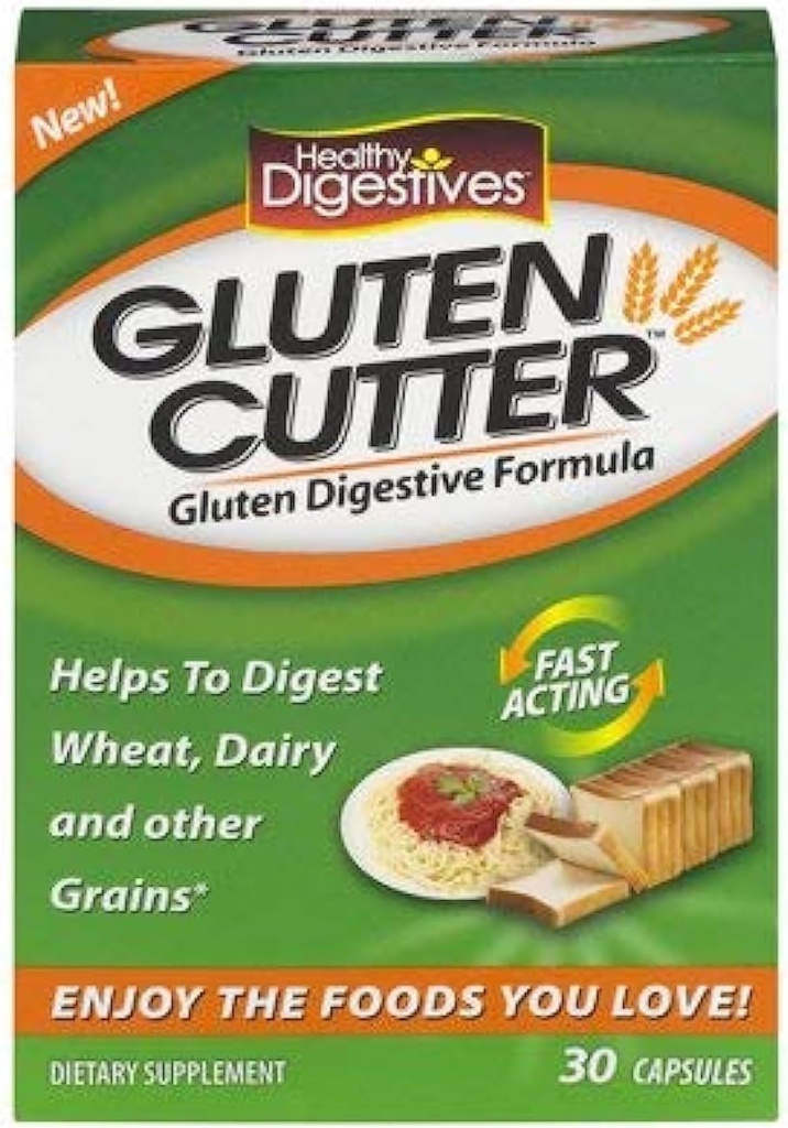Sehat Mendistribusikan Gluten Cutter Enzyme Formula - Membantu Impreve Badan Gluminum Anda dan Membantu dalam Breaking Down Wheat, Dairy dan lain Grains - 30 Pelayan, Kasules (Paket 3) KC # CIE