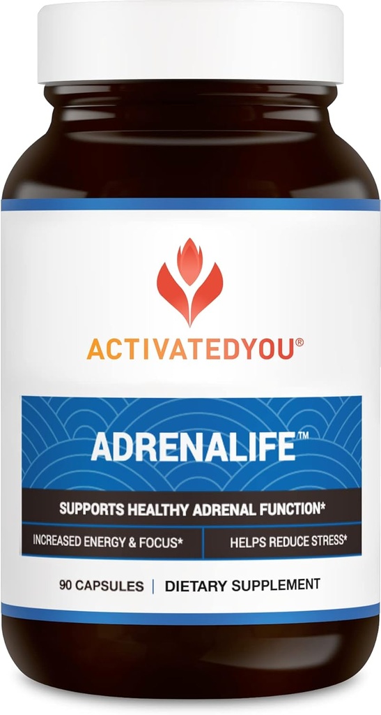 ACTIVATEDYOU AdrenaLife- Relaksasi dan Dukungan Adrenal Relaksasi untuk Bantuan Stress Relief, Relief Tersedia, dan Energi Fokus w / Magnesium, Vitamin B12, & Rhodiola Rosea Ekstrak (90 Capsules)