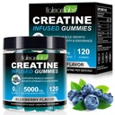 Creatine Gummies for Men & Women - 120 Count, 5000mg Creatine Creatine Monohydrate, Zero Sugar, Muscle Growth & Power Booster, Pre-Workout Energy Supplemen