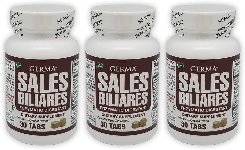 Germa Bile Salts Natural Dietary Supplemen. Enzimatic Digestant. Aids di The Digenstion of Starch, Protein dan Fat. 30 tablet. Kemas 3