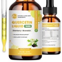Quercetin Liquid Drops - Quercetin Suplemen 700mg - 4X Stronger Than Pills & Capsules - 5 in 1 Quercetin dengan Bromelain Elderberry Vitamin for Immunity Health Carkin - 2 Fl Oz