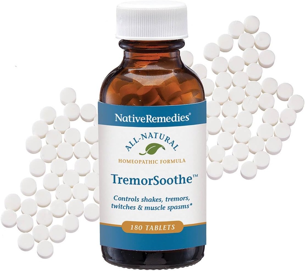 Pengobatan asli TremorSoothe - Formula Homeopathic Natural untuk Sementara Control Shakes, Tremors, Muscle Spasms dan Twitches - 180 Tablet