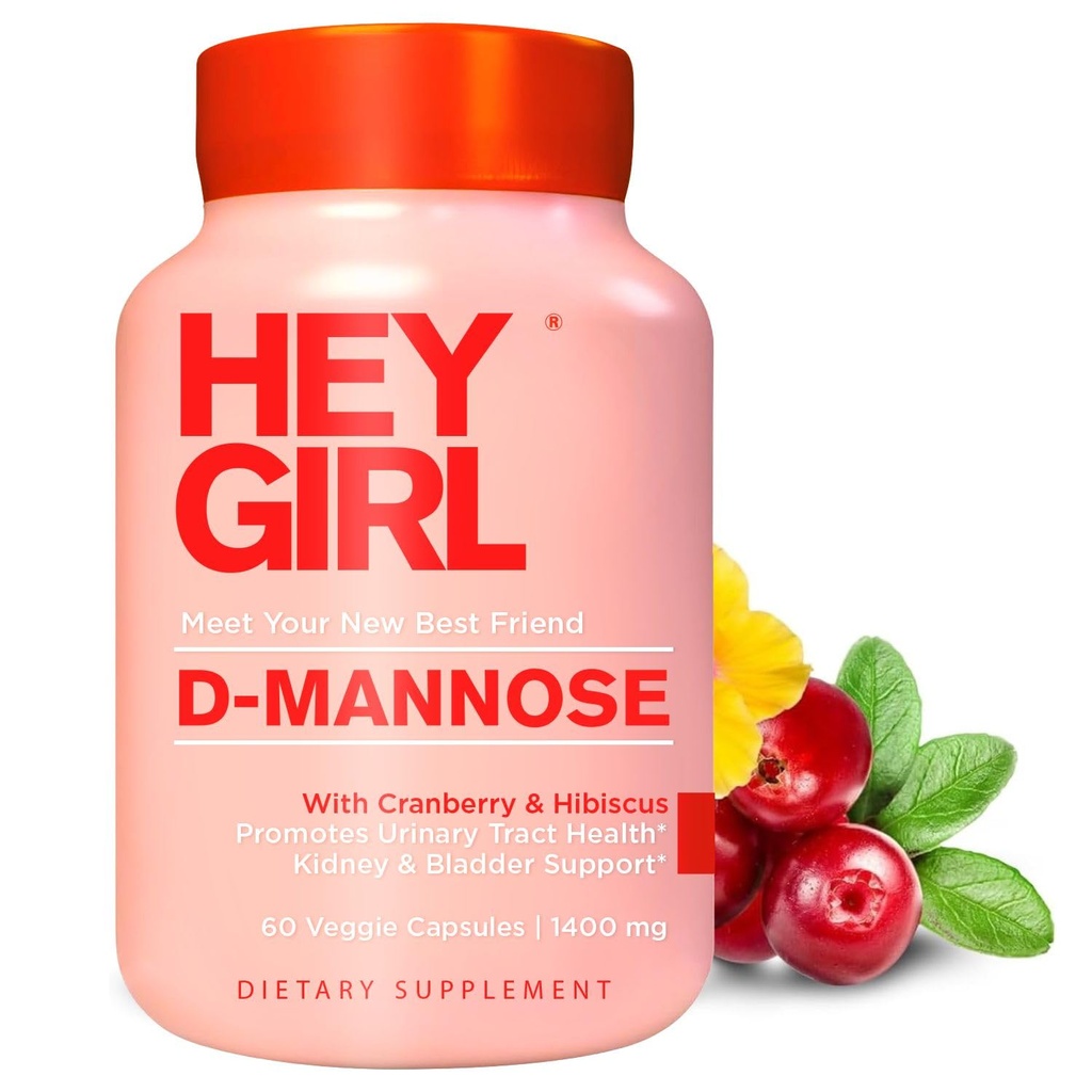 D Mannose Capsules - Fast- Acting UTI Suplemen - Cleanse & Flush Impurities - with Natural D-Mannose Powder, Cranberry, Hibiscus & Dandelion - Alternative to Cranberry for Women, 60 Capsules