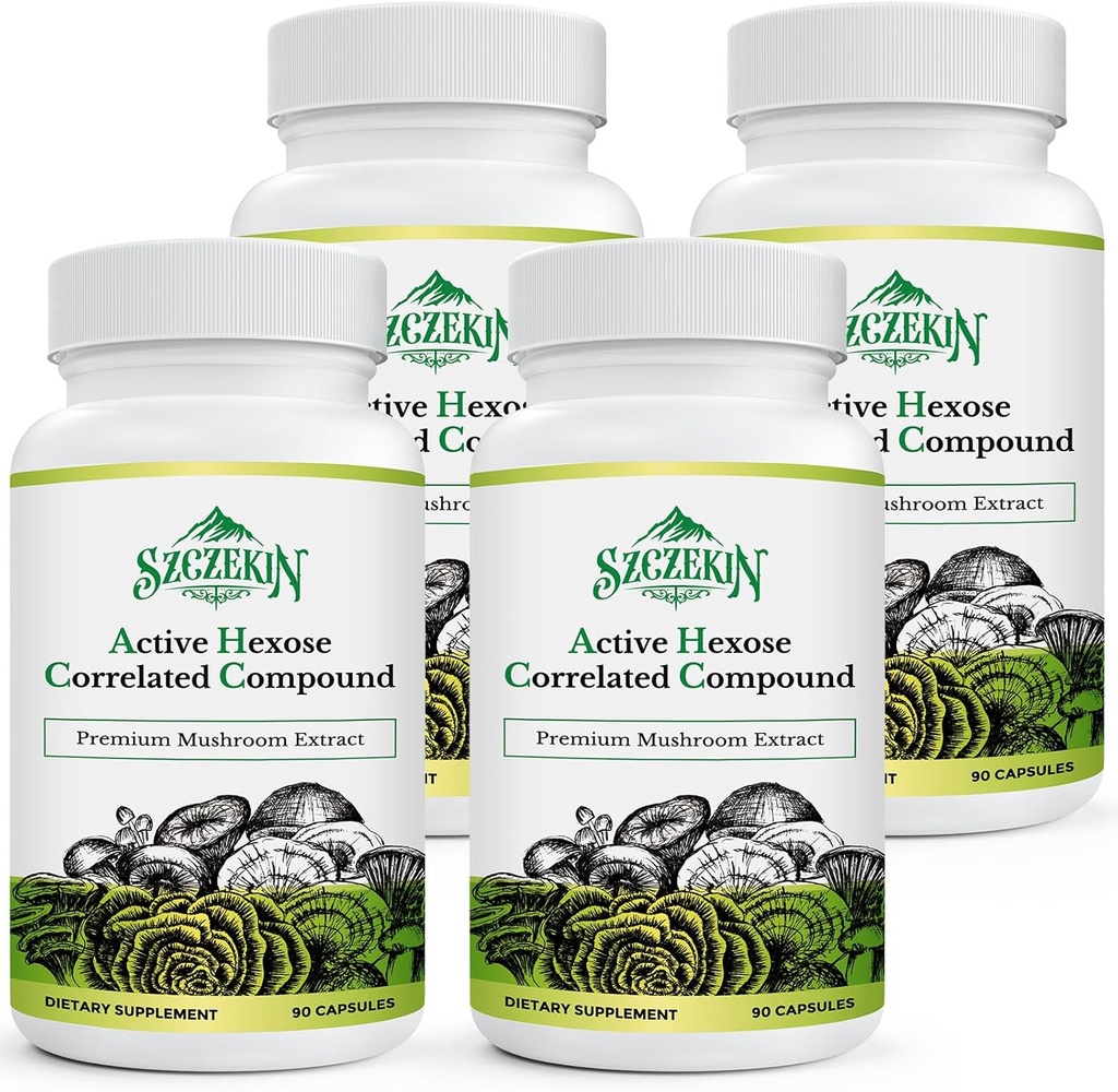 Senyawa Terpadu Aktif Hexose 1500 mg Suplemen, Ekstrak Mulhroom Alami 8, Sistem Ammune, Fungsi Hati, Pembunuh Alam dan Aktivitas T, 360 Veggie Capsules