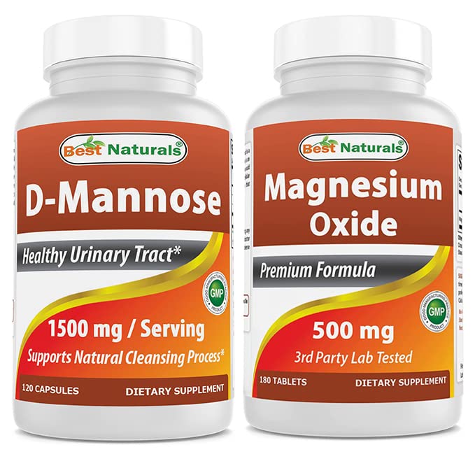 Terbaik D-Mannose 1500 mg & Magnesium Oxide 500 mg