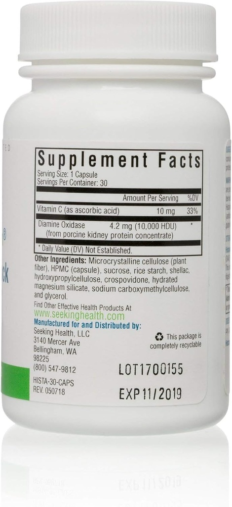 Seeking Kesehatan 124; Histamine Blok 134; DAO Suplemen Enzyme 124; Food Intoleransi 124; Histamin Intoleransi Histact 124; GI Trakt Suplemen 124; Dhist 60 Capsules