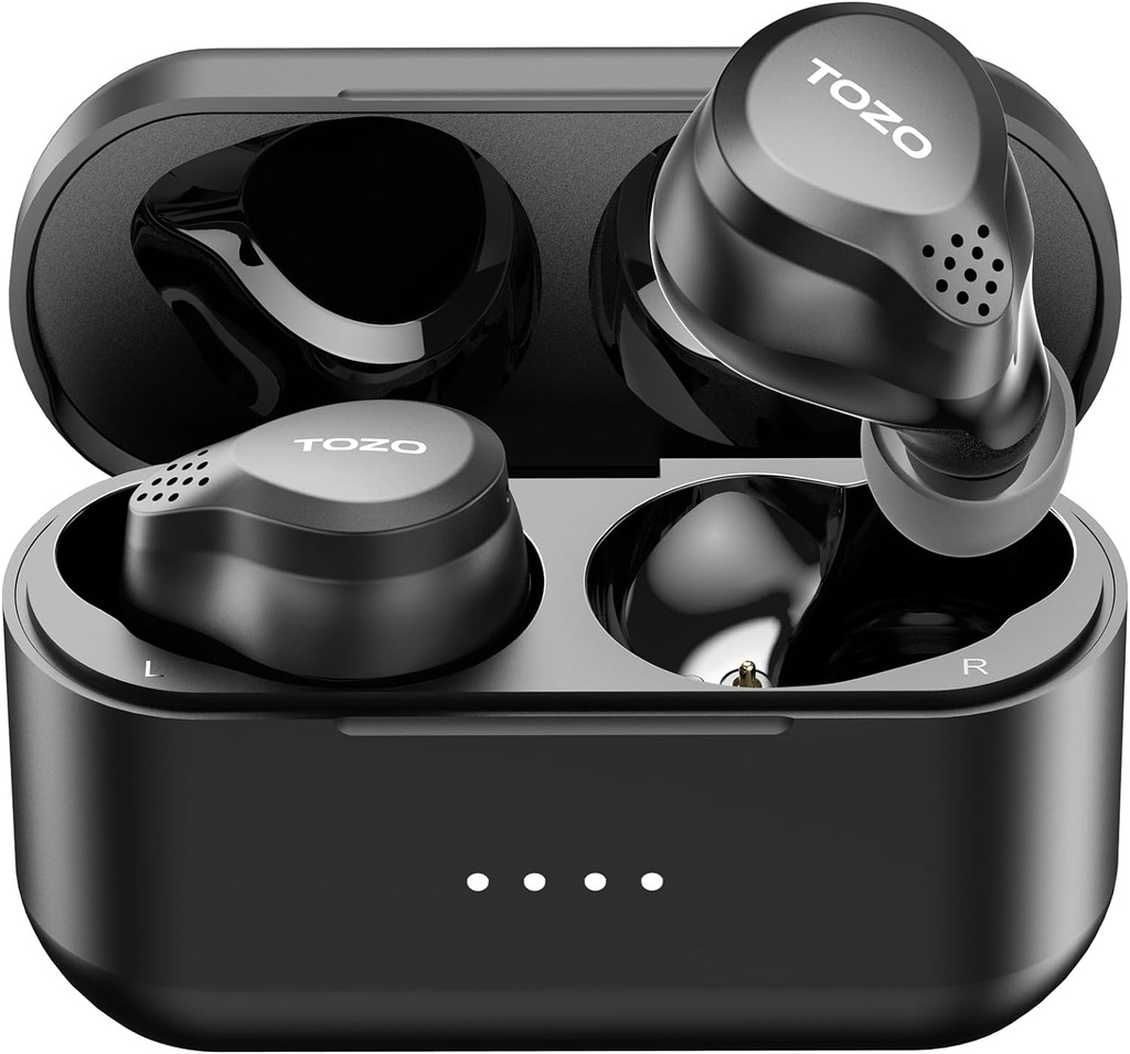 TOZO New NC7 All- Fungsi Hybrid Aktif Noise Membatalkan Earbuds Nirkabel, Bluetooth 5.3 Headphones dengan Ultra Long 72H Playtime, in- Ear Detection, App Cusomization, Impmersive Sound Deep Bass Headset