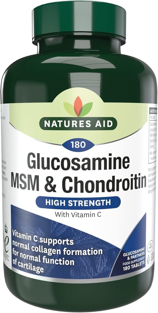 Nature 's Aid Glucosamin 500mg, MSM 500mg + Chondroitin 100mg 180 tablet