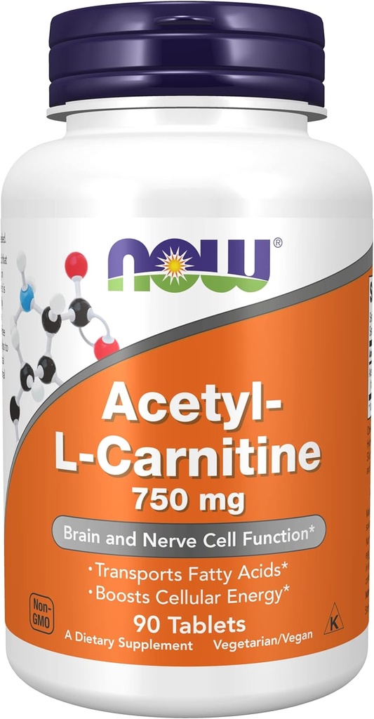 NOW Foods Acetyl- L- Carnitine 750 mg - 90 tablet