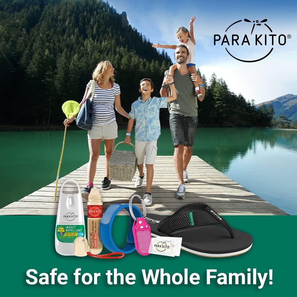 Para 'Kito Mosquito Bonus Pack - 2 Mosquito Wristband 14; 2 Refills (Hitam + Putih) + Insect Repellent Spray