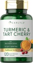Carlyle Turmeric dan Tart Cherry Capsules 124; 120 Count 124; dengan Bioperine 124; Vegetarian, Non-GMO, Gluten Free Supplemen
