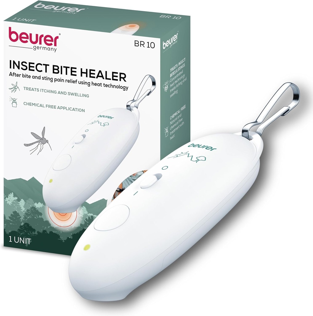 Beurer BR10 Insect Bite Healer dengan Clip, Portable Itch and Swelling Relief untuk Perawatan Toxic Non-Toxic dari Mosquito Bites dan Common Insect Bites lainnya, Outdoors Estial
