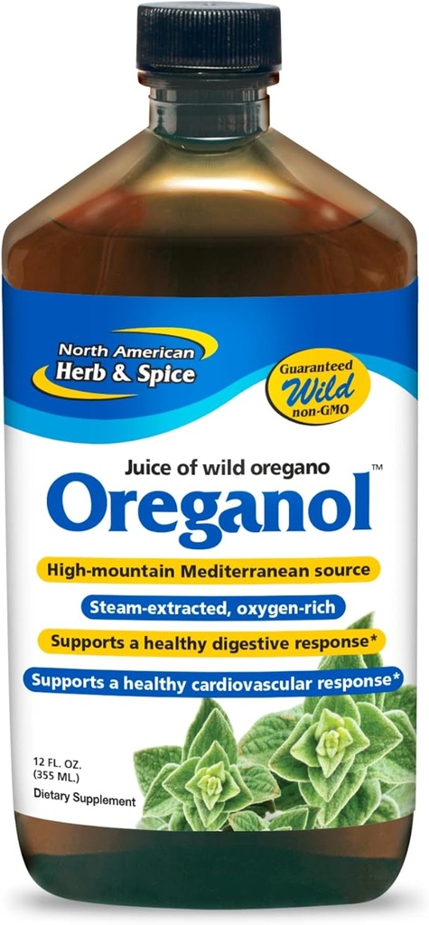 Utara AMERICAN HERB & SPICE Oreganol P73 Juice - 12 fl oz, Paket 5 - Wild Oregano Oil - Heart & Digetical Health - Kidney, Pankreas & ver Dukungan - Non-GMO - 865 Total pelayan